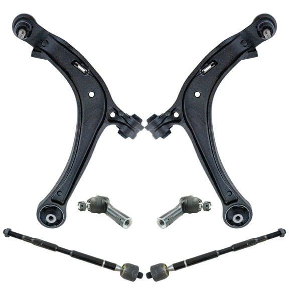 TRQ 6 Piece Steering Suspension Kit Control Arms w/ Ball Joints Tie Rod Ends PSA64910