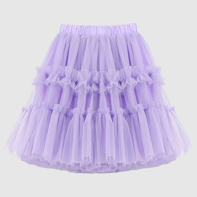 adviicd Built Shorts Girls Layered Rainbow Tutu Skirt Dance Dress