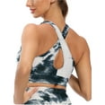 thumbnail image 4 of SHCKE Women's V-neck Sports Bra Medium Support Seamless Yoga Bra Cross Back Workout Tops with Removable Cups, 4 of 5