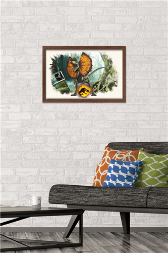 Jurassic World: Dominion - Dilophosaurus Focal Wall Poster, 14.725" x 22.375" Framed