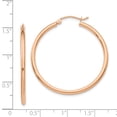 thumbnail image 4 of Primal Gold 14K Rose Gold 2mm Lightweight Tube Hoop Earrings, 4 of 4