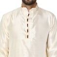 thumbnail image 6 of SKAVIJ Men's Indian Art Silk Long Top Casual Crew Neck Party Kurta (x-Large, OffWhite), 6 of 6