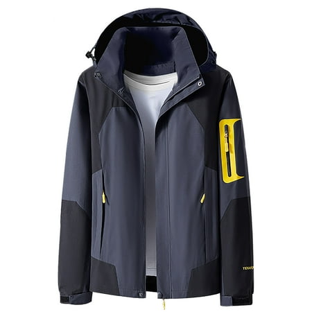 Taqqpue Plus Size Rain Jackets for Women Waterproof Lightweight Hooded Rain Coat Active Outdoor Color Block Lined Windbreaker Travel Jackets Mountaineering Suit Long Hooded Trench Coats