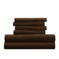 thumbnail image 6 of Queen, Chocolate Solid Microfiber 6 Piece Bed Sheet Set, by Noble Linens, 6 of 11
