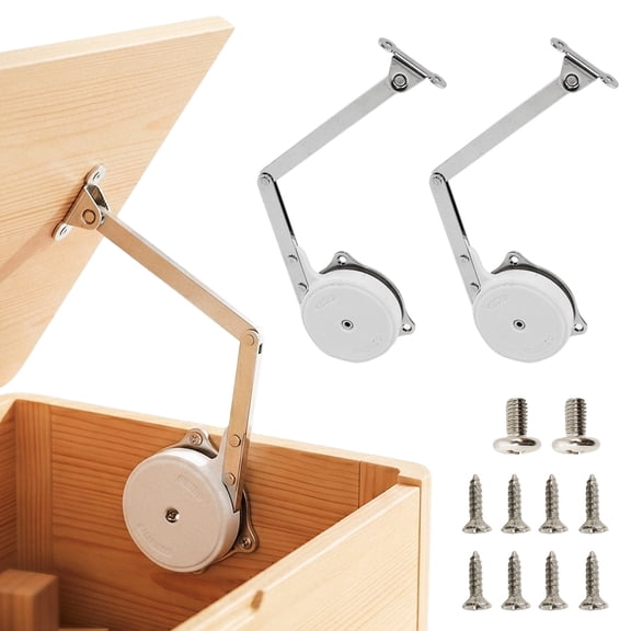 Soft Close Lid Support Hinges,Safety Hinges for Wooden Toy Box,Storage Chest,Trunk,Bench,Heavy Duty Zinc Alloy 2 Pack