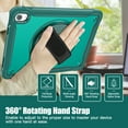 thumbnail image 4 of ELEHOLD Hybrid Rugged Case for iPad 10th Generation 10.9" 2022, Heavy Duty Shockproof Case with 360° Rotatable Handstrap Foldable Kickstand Crossbody Shoulder Strap for iPad 10th Gen,Darkgreen, 4 of 8