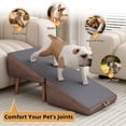 thumbnail image 5 of 2-in-1 Foldable Wooden Dog Stairs & Ramp for Small Dogs Cats, Split Ottoman Design Brown, 5 of 25