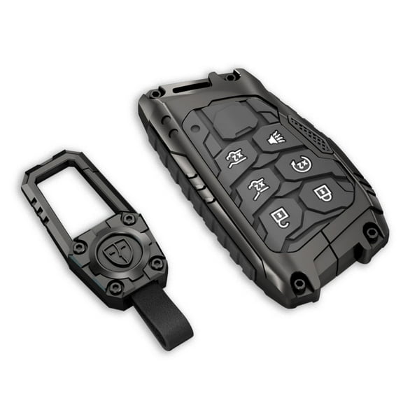 Zinc Alloy Key Fob Cover,Keychain,Full Protection Car Key Case for Chevy 2022-2025 Silverado 1500 GMC Sierra 2500HD 3500HD Smart Remote Keyless Keyshell Accessories