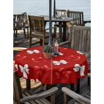thumbnail image 2 of Outdoor Tablecloths with Umbrella Hole & Zipper, Red White Bow Round Tablecloth 54 Inch, Modern Art Watercolor Bowknot Waterproof Table Cloth, Patio/Pool/Picnic Table Covers, 2 of 8