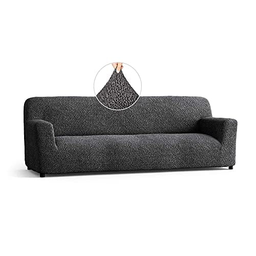 Couch Cover - Sofa Cover - Sofa Slipcover - Soft Polyester Fabric Slipcover - 1-Piece Form Fit Stretch Stylish Furniture Cover - Microfibra Collection - Grey (Sofa)