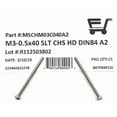 thumbnail image 2 of (25) M3-0.5 X40 Stainless Steel Slotted Cheese Head Machine Screw Din84 A2 M3X40, 2 of 5