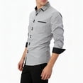 thumbnail image 6 of DeHolifer Mens Dress Shirt Color Block Long Sleeve Business Casual Button Down Work Shirts Gray M, 6 of 6