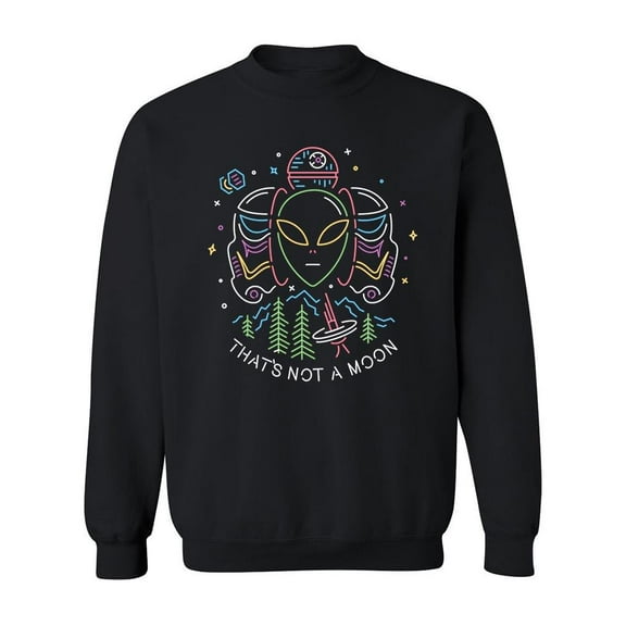 Space Neon Alien Troopers Sweatshirt Men -Image by Shutterstock, Male Medium