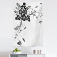 thumbnail image 1 of Dragonfly Tapestry, Floral Ornament with Fern Plants Leaves Nature Themed Illustration, Fabric Wall Hanging Decor for Bedroom Living Room Dorm, 5 Sizes, Black White, by Ambesonne, 1 of 1