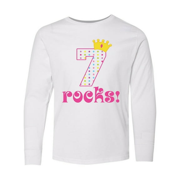 Inktastic 7th Birthday 7 Rocks Girls Long Sleeve Youth T-Shirt