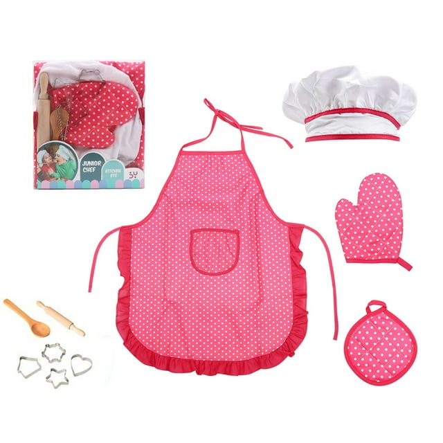 TIMIFIS Simulated Kitchen Utensils Children's Baking Clothes Cake Baking Cooking Clothes Apron Tool Set Cookware 11-Piece Boxed Set,Holiday Dress up Gifts for Boys and Girls, Christmas Gift