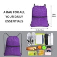 thumbnail image 2 of Naloa Glitter Purple Drawstring Backpack String Bag Cinch Water Resistant for Gym Shopping Sport Yoga, 2 of 6