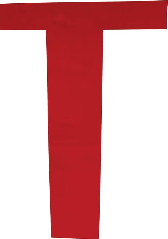 Acrylic Letter T Blank Craft, 10'' Tall Transparent Red Custom Wedding