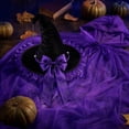 thumbnail image 5 of Women'S Halloween Witch Costume Hat And Sheer Cape Cloak For Cosplay Role Play Masquerade Party Stage Performance Seasonal Dress Up Outfit, 5 of 7