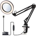 thumbnail image 3 of LAICAIW Lampe de Table avec Loupe 8X Dimmable LEDs Lampe de Bureau Lampe de Lecture avec Loupe Loupe avec Lampe Lecture Travail Étude Lumière Flexible Pince Lampe de Table avec Loupe 8X Bras Oscillant, 3 of 7
