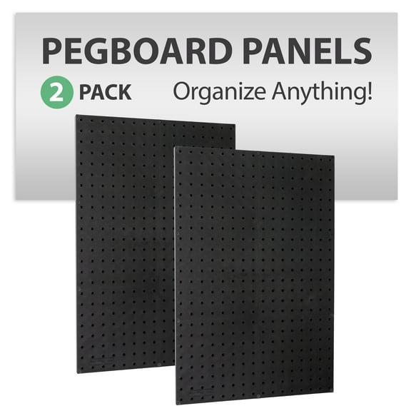 WallPeg Made in USA Pegboard Panels Garage Organization - Wall Storage Kit (2) ea - 24" x 16" Peg Board Tool Organizer Panel Set - Garage Organizer Kit