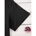 thumbnail image 4 of Camiseta de cuello redondo con estampado de lazo, informal, de manga corta para primavera y verano, para mujer, para adultos, hombres, mujeres, adolescentes, jóvenes, deportes casuales., 4 of 6