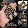 thumbnail image 3 of Car Seat Back Storage Headrest Hook, Premium Leather Double Metal Hook, Hanger Storage Organizer for Purse Cloth Bag, Car Interior Accessories Luxury Brown Leopard, 3 of 4