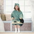 thumbnail image 7 of FORMRS Wearable Blanket Hoodie with Sleeves for Kids Cozy Flannel Sweatshirt, Black Cat, 7 of 7