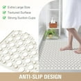 thumbnail image 3 of Large Shower Mat, 47"x 32" TPE Anti Slip Shower Mat, Heavy Bath Mats for Shower with Drain Holes Suction Cups, Shower Stall Mat for Bathroom, No Odor Shower Grip Mat for Elderly Kids(W-White), 3 of 14