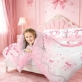 thumbnail image 3 of meiyoeat Girly Bow Monogrammed D Full Size Comforter Sets,Pink Pearl Initial Print Bedding Comforter Set For Girl,Pink Reversible,3-Piece,1 Comforter and 2 Pillowcases, 3 of 7