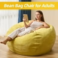 thumbnail image 2 of Homguava Bean Bag Chair: Teardrop Beanbag Chairs Soft Sofa with Memory Foam Filled (Yellow), 2 of 5