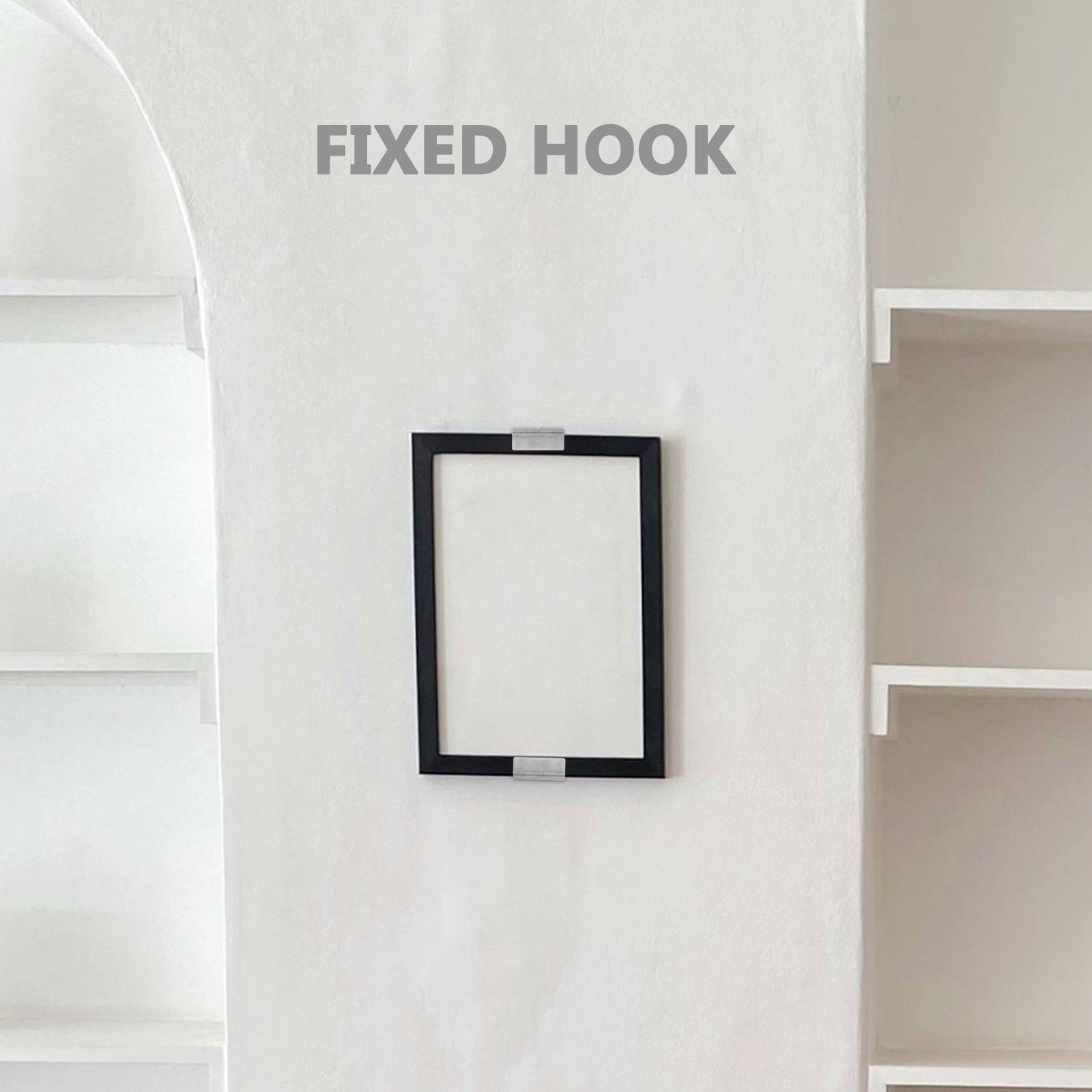 Hemoton 20 pcs Stainless Steel Tile Hanger With Screws Ceramic Tile Display Wall-Mounted Hooks Heavy Duty Wall Hanger Flat J Hooks Hooks Stable Picture Rail Bracket For Hanging Picture Mirror