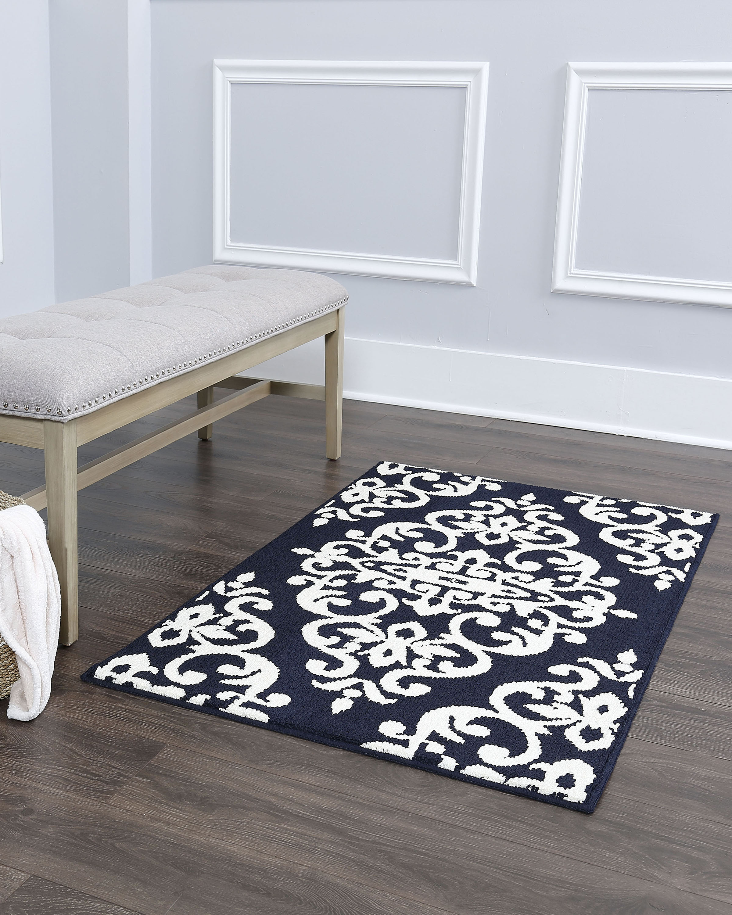 Home Dynamix Oxford Huron Damask Area Rug, Cream/Gray, 5'2"x7'2" - image 2 of 4