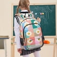 thumbnail image 7 of FORMRS Unisex School Backpack 17" Student Travel Bag with Laptop Compartment, Pink Checkered Daisy, 7 of 7