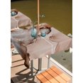 thumbnail image 6 of Outdoor Tablecloth with Umbrella Hole, Marble Brown Spillproof Waterproof Outdoor Table Cover, Modern Abstract Ink Painting Luxury Patio Tablecloths for Party/Garden/Picnic, Square 60"x60", 6 of 9