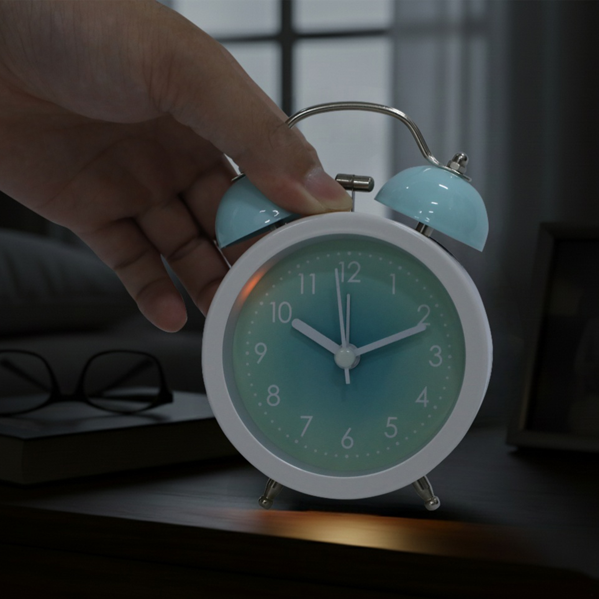 Unique Bargains Gradient Colorful Design Loud Clear Alarm Lake Green 3.3"L x 2.0"W x 5.1"H