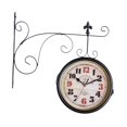 thumbnail image 4 of Reloj de pared de doble cara Reloj de reloj de muidad de reloj de pared montado en la pared para la sala de estar del hogar Decoración del jardín Negro, 4 of 8