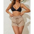 thumbnail image 4 of Sociala Women's Double Layer Swim Bottoms High Waisted Drawstring Bermuda Shorts Swimwear, 4 of 5