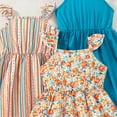 thumbnail image 4 of vigerkar Robes pour Filles Robe pour Tout-Petites Lot de 3 Robe Décontractée de Fête à Imprimé Robe Trapèze Robe d'Été (Bleu, 4-5 Ans), 4 of 4