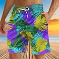 thumbnail image 2 of LIBRCLO Mens Summer Beach Shorts Thin Quick Dry Swim Trunks Bathing Suits Elastic Waist Swimsuits Colorful Hawaiian Board Shorts Swimwear Purple M, 2 of 4