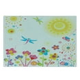 thumbnail image 3 of Dragonfly Cutting Board, Summer Themed Floral Backdrop with Sun Rays Colorful Dandelions Happiness Graphic, Decorative Tempered Glass Cutting and Serving Board, Small Size, Multicolor, by Ambesonne, 3 of 5
