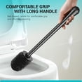 thumbnail image 4 of Toilet Brush and Holder, Toilet Bowl Brush with Long Handle, Plastic Holder Easy to Hide, Drip-Proof, Easy to Assemble, Deep Cleaning, 4 of 7