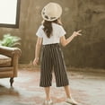 thumbnail image 6 of YUIVH Toddler Girls Summer Outfit Kids Sequin Stripe Outfits Set T-Shirt Tops Letter Sleeve Teen Short Pants Outfits&Set Tops Tees Shorts Clothing Set, 6 of 9