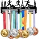 thumbnail image 1 of Exhibidor de medallas deportivas "Vive, ama, corre" para más de 40 medallas. Soporte de pared con ganchos decorativos de hierro., 1 of 7