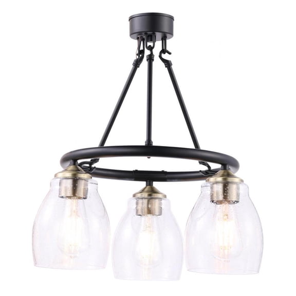 3 LIGHT CHANDELIER by Minka-Lavery 2437-878 in Black,Brass Finish