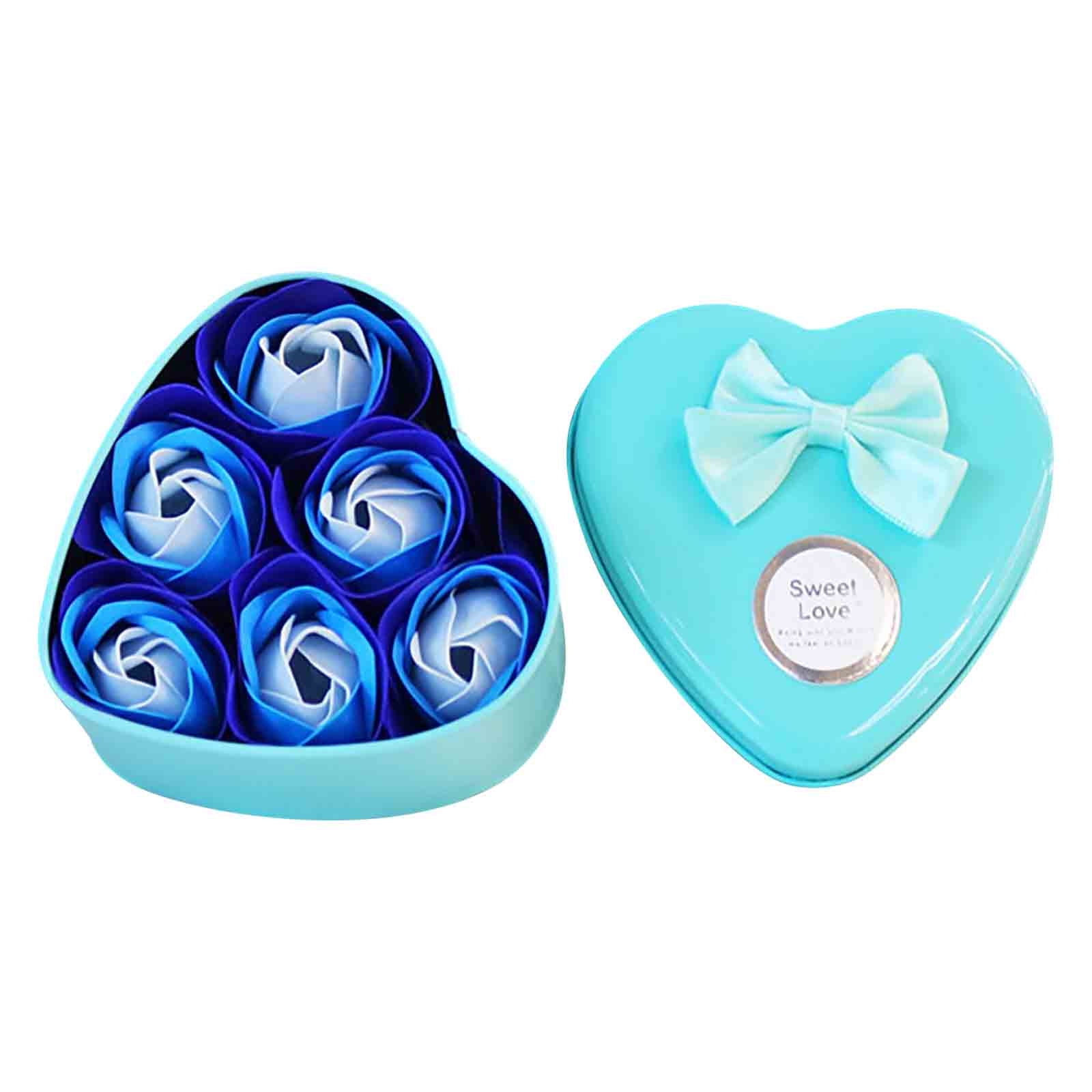 Offre Spéciale! Boîte en Étain avec 3 Roses en Savon Cadeau de la Saint-Valentin