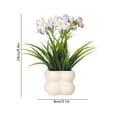 thumbnail image 3 of Flores artificiales con jarrón de cerámica para decoración del hogar, arreglo floral artificial para salón, escritorio, entrada, sin mantenimiento, 3 of 5