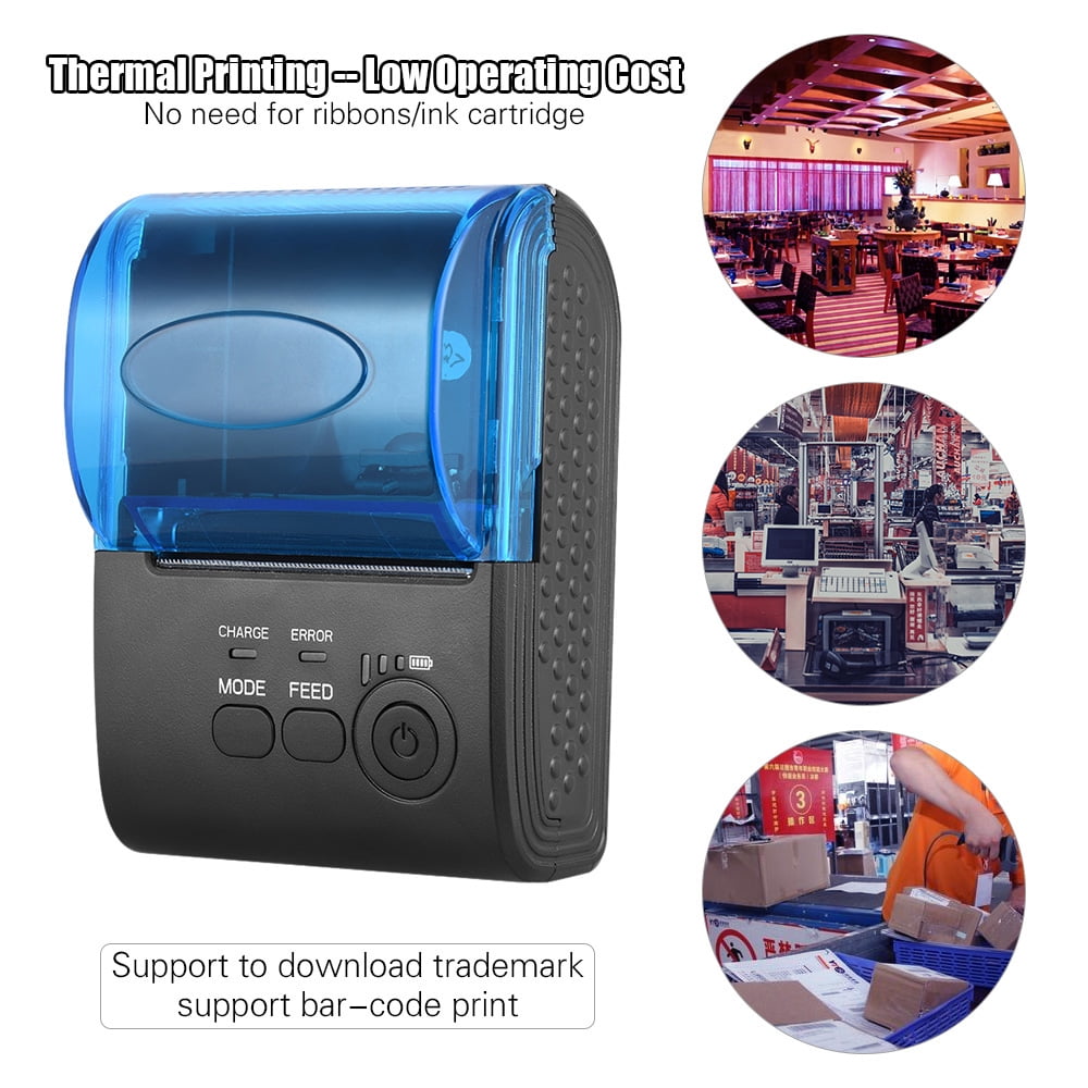 Suodoka POS-5805DD Portable Mini 58mm Wireless USB Thermal Printer Receipt Bill Ticket POS Printing for iOS Android Windows High Speed Clear Mobile Bluetooth Pocket Bill Printer