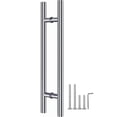 thumbnail image 1 of Jaladera Tipo H para Puerta Principal Manija para Puertas de Vidrio de Madera, Aluminio o Herreria, Acero inoxidable (Plateado, 100 cm), 1 of 8