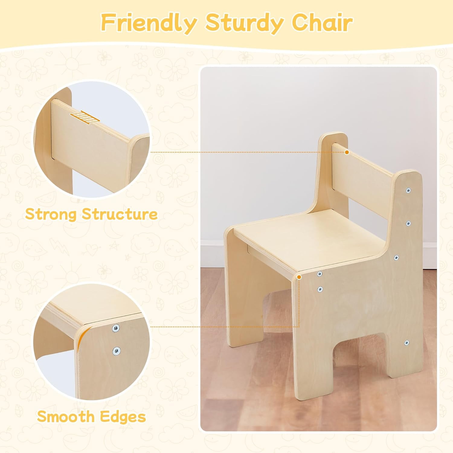 Sensory Table and Chair for Toddlers 2-8, Wood Kids Activity Table with Storage Bins, Toddler Play Table with Roll Holder for Drawing Paper, Kids Art Tables with Double-Sided Graffiti